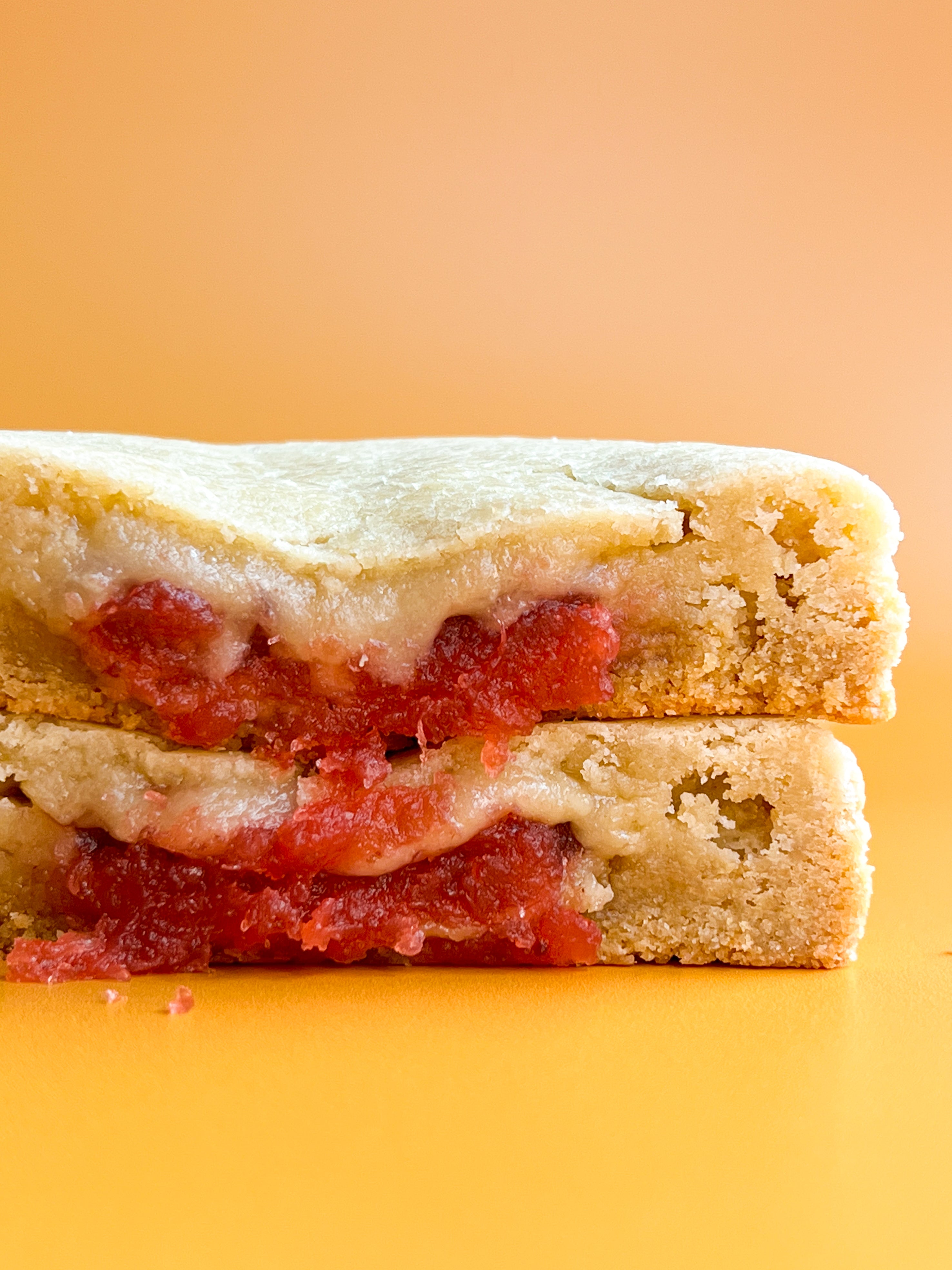 Inside Out Cookie peanut butter and jelly stuffed cookies