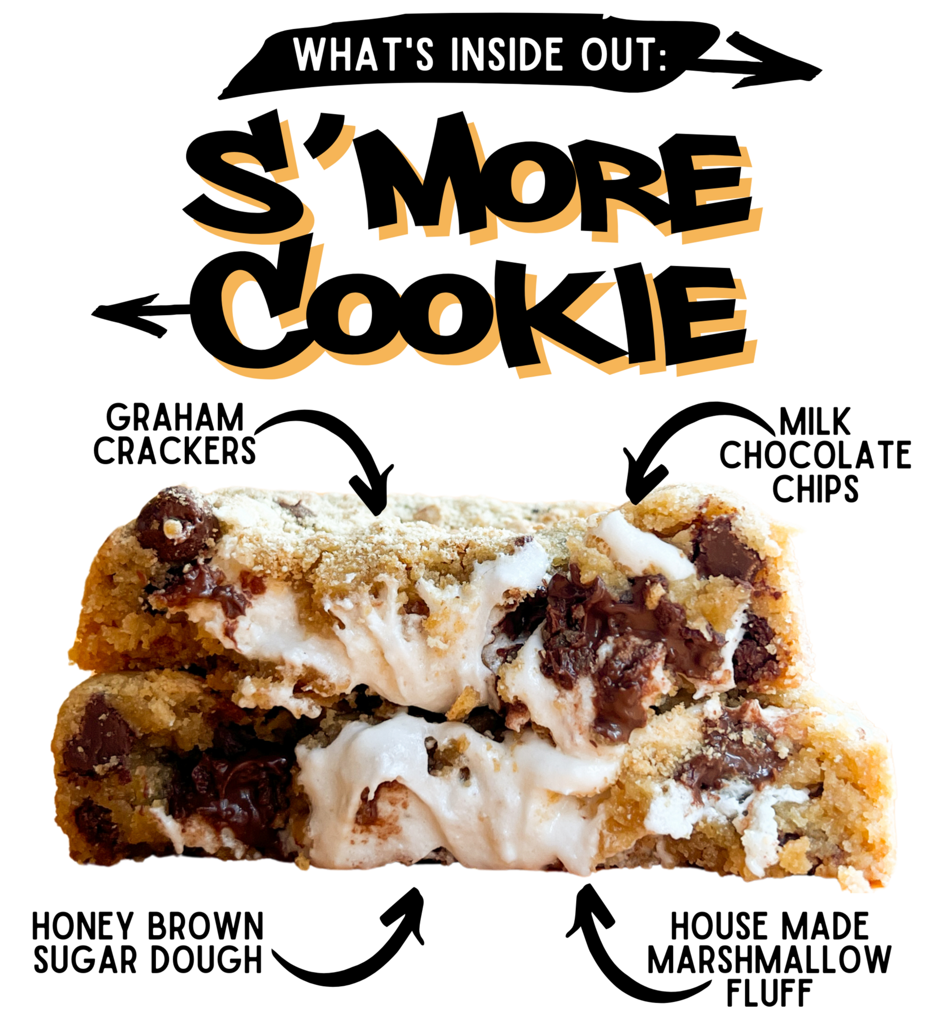 Inside Out Cookie Smore stuffed cookies