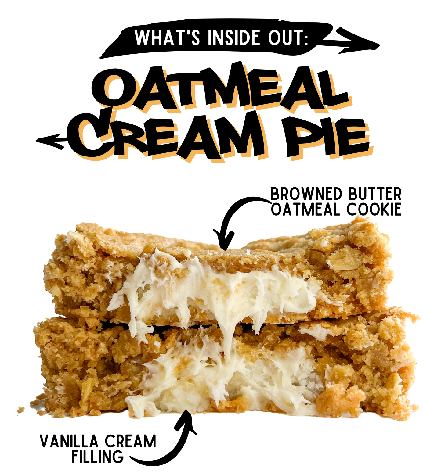 Inside Out Cookie whats inside oatmeal cream pie