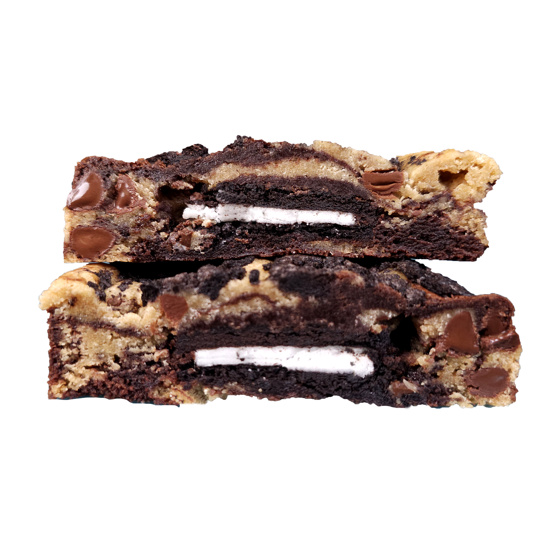 Inside Out Cookie oreo stuffed brookie cookie