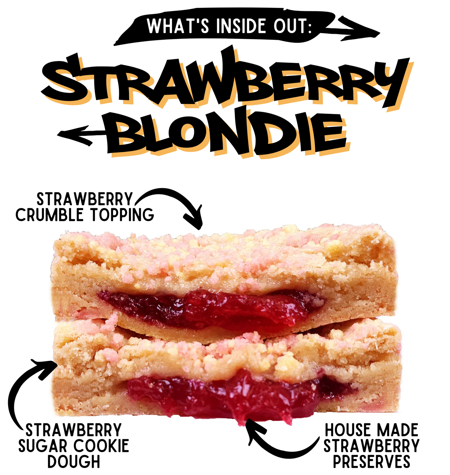 inside out cookie strawberry blondie stuffed cookies
