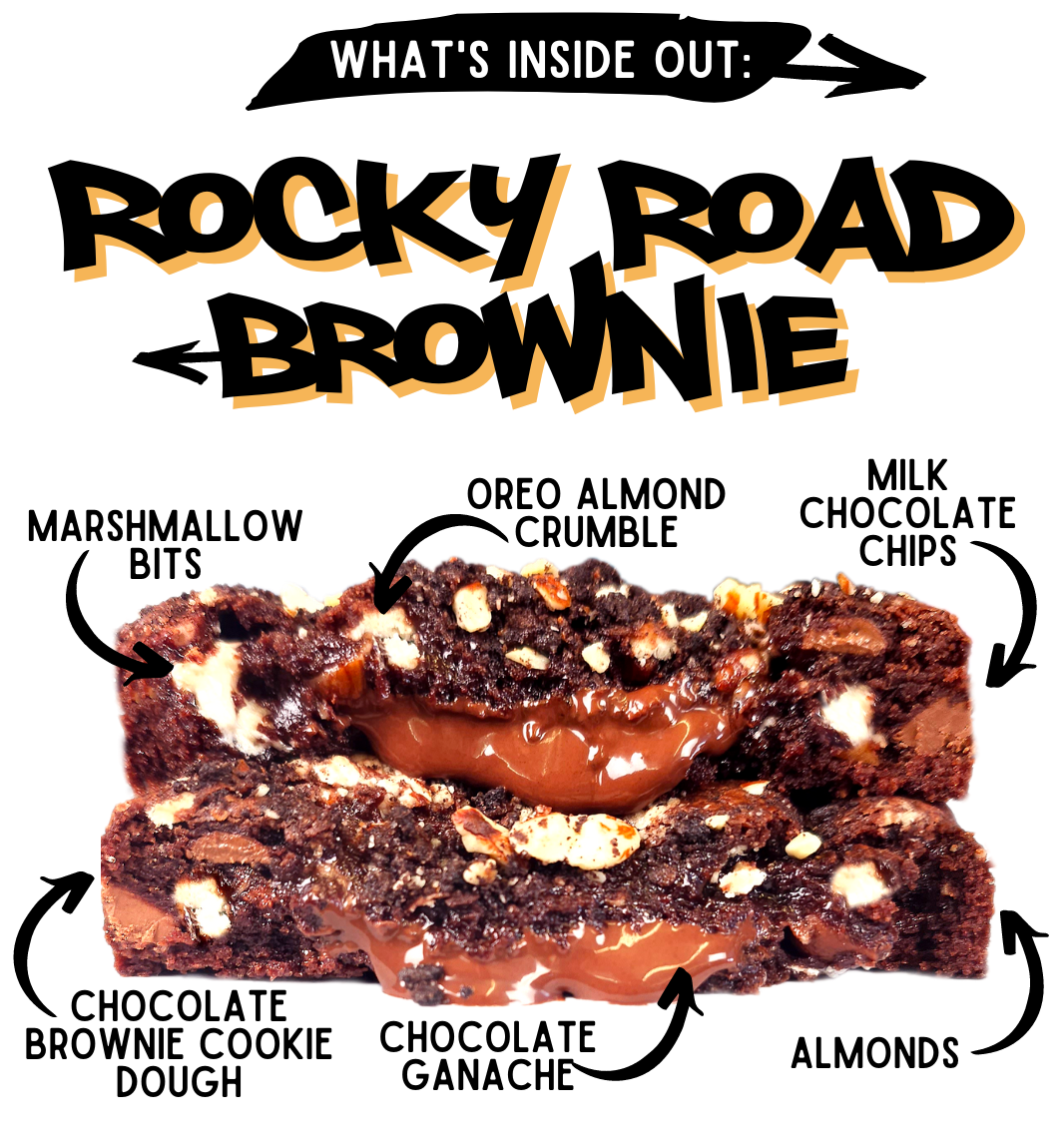 Inside Out Cookie what's inside Rocky Road Stuffed Cookie