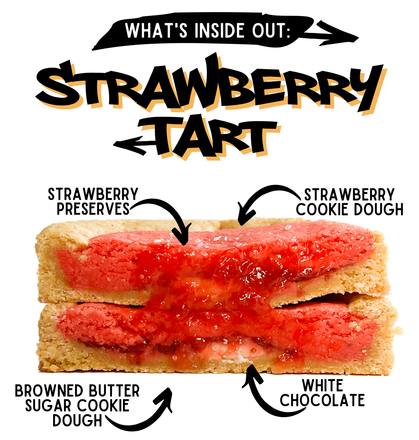 Whats inside strawberry tart stuffed cookie