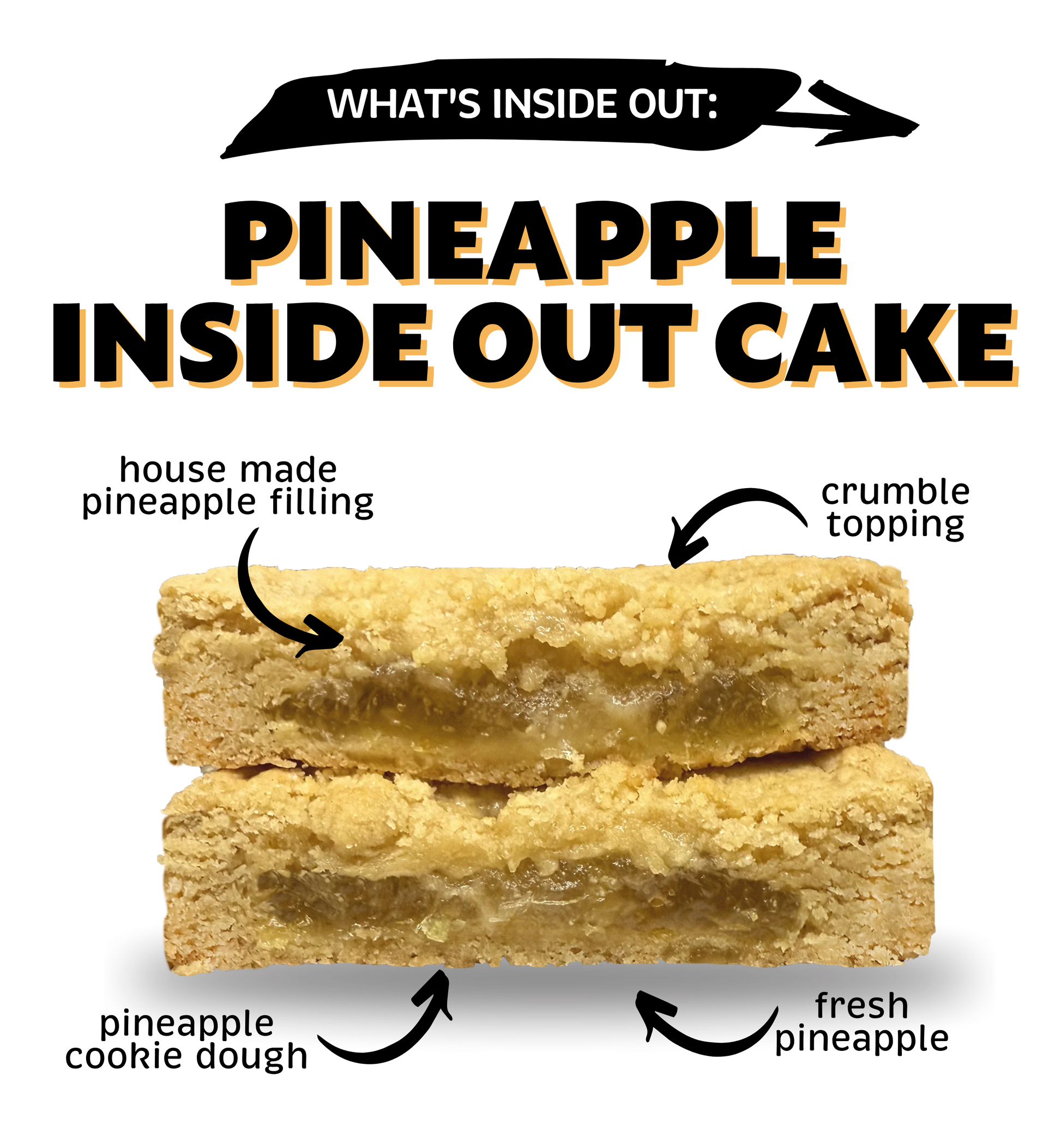 Pineapple upside down cake stuffed cookie