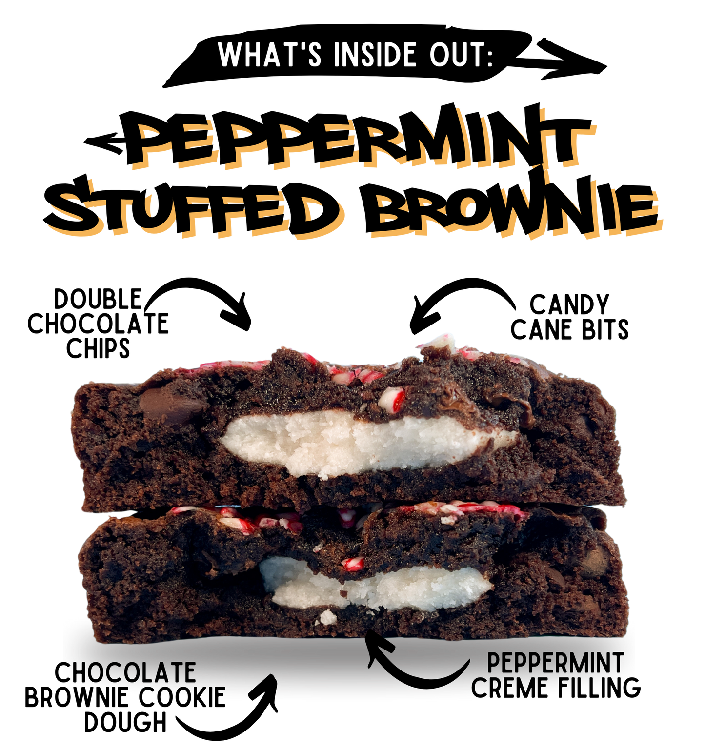 whats inside out peppermint stuffed brownie cookies