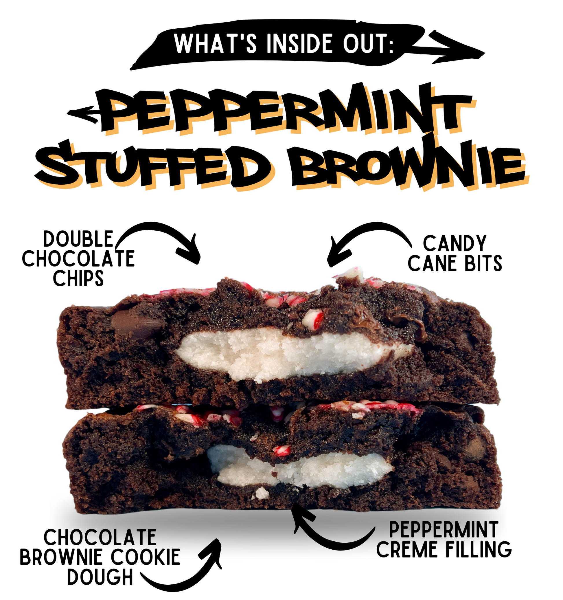 whats inside out peppermint stuffed brownie cookies