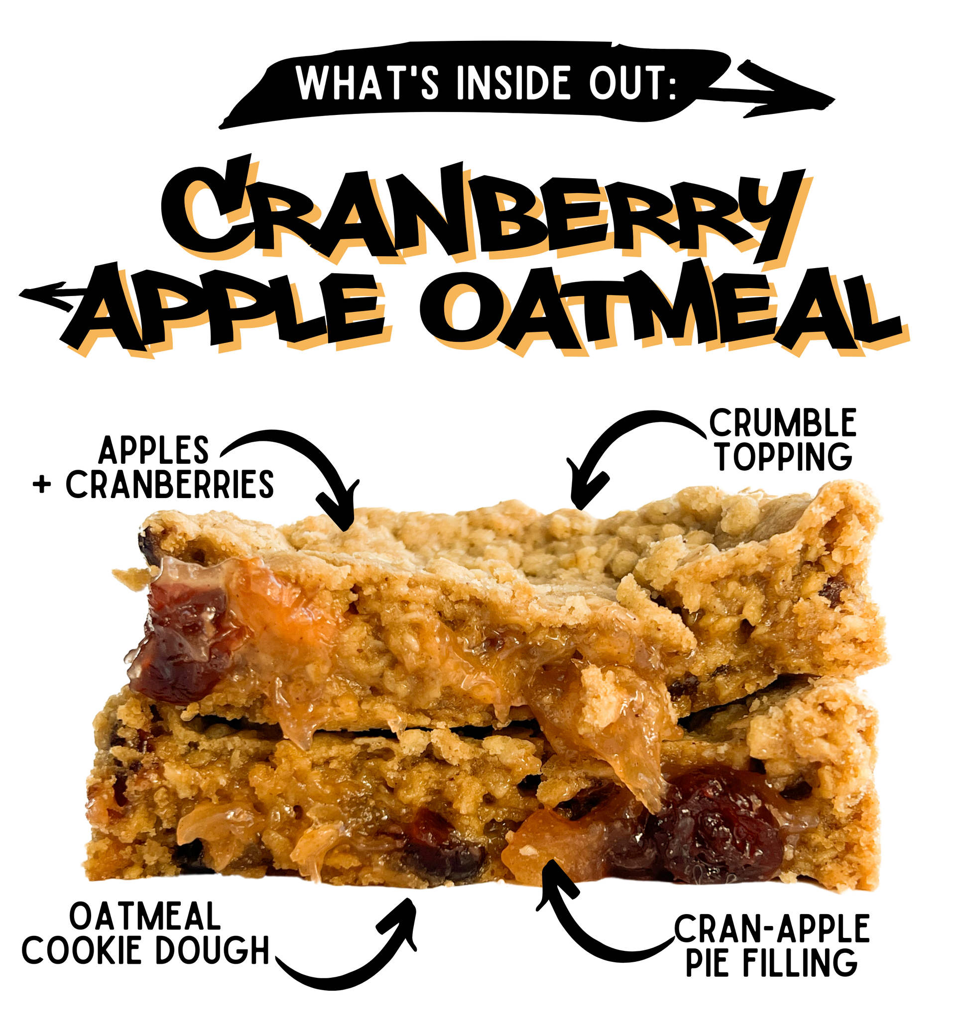 Inside Out Cookie whats inside cranberry apple oatmeal stuffed cookie