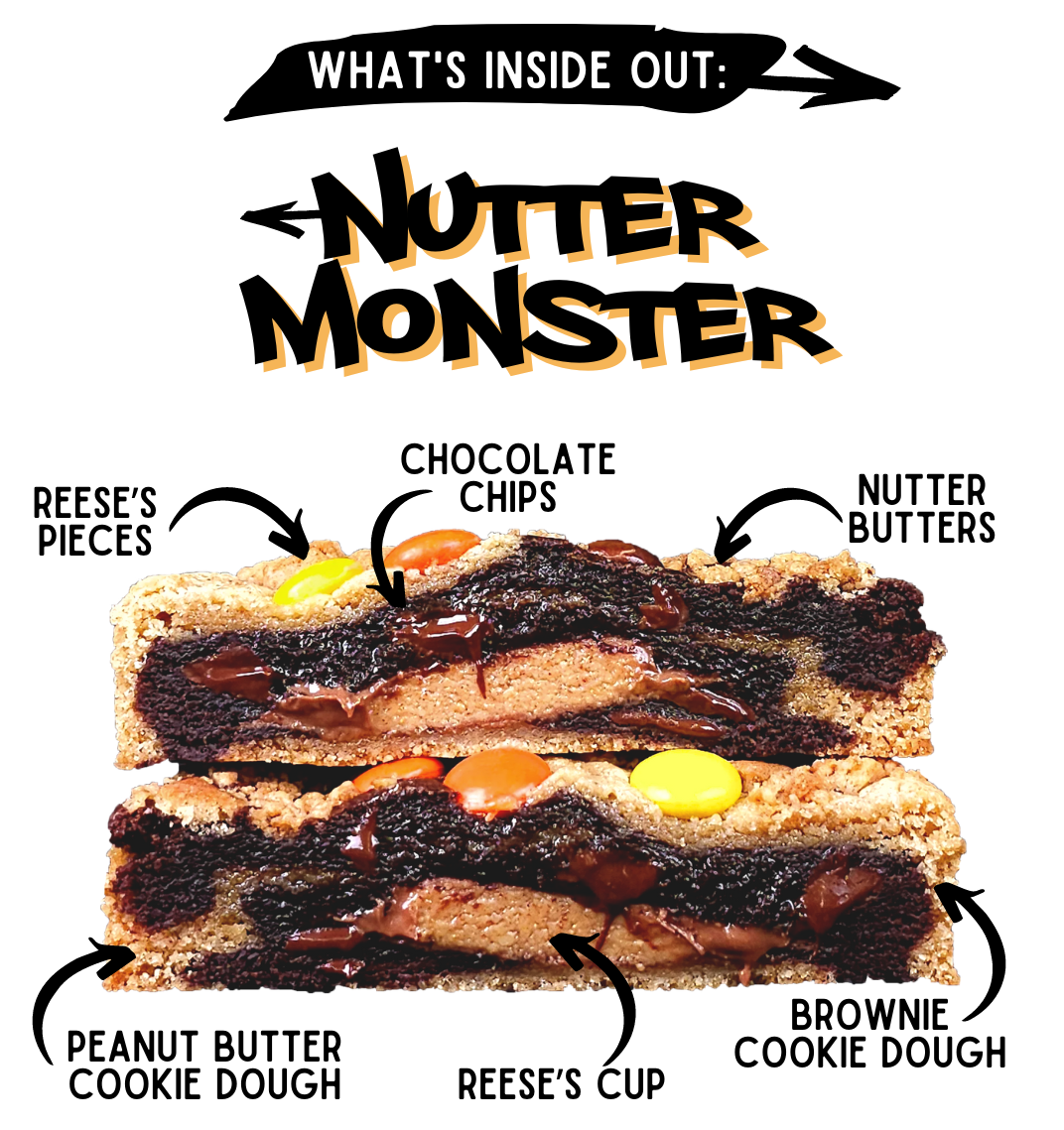 Nutter Monster reese's cup stuffed brookie cookie