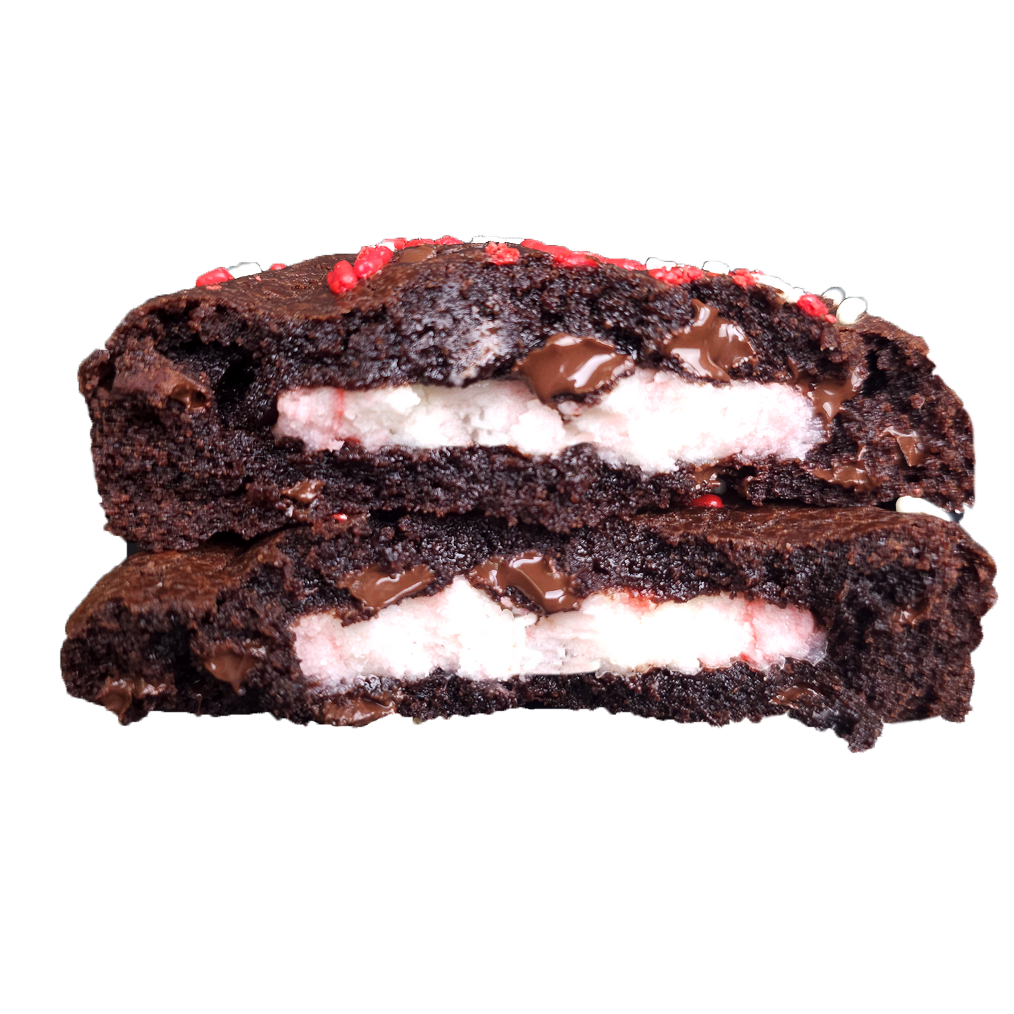 Inside Out Cookie peppermint stuffed brownie cookie