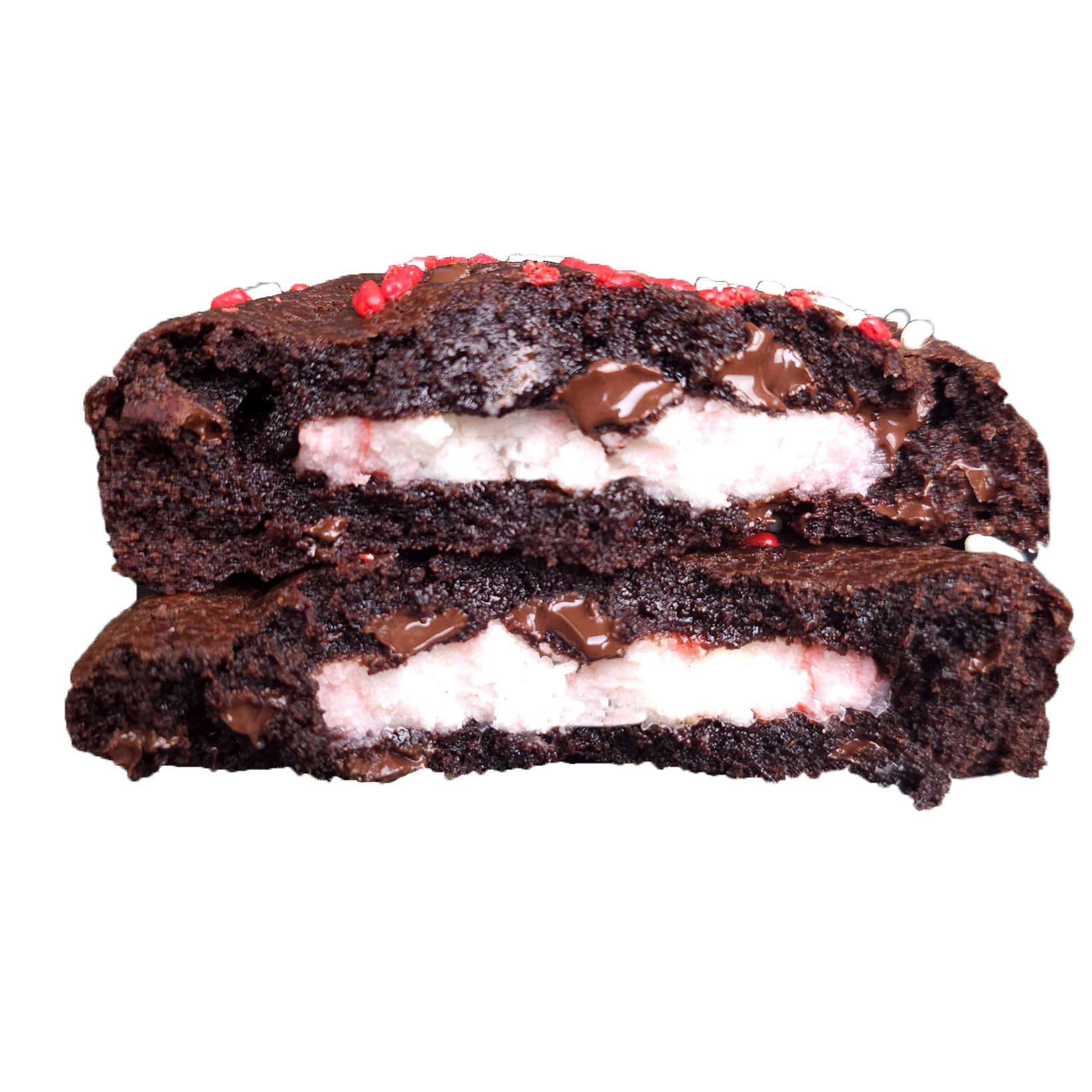 Inside Out Cookie peppermint stuffed brownie cookie