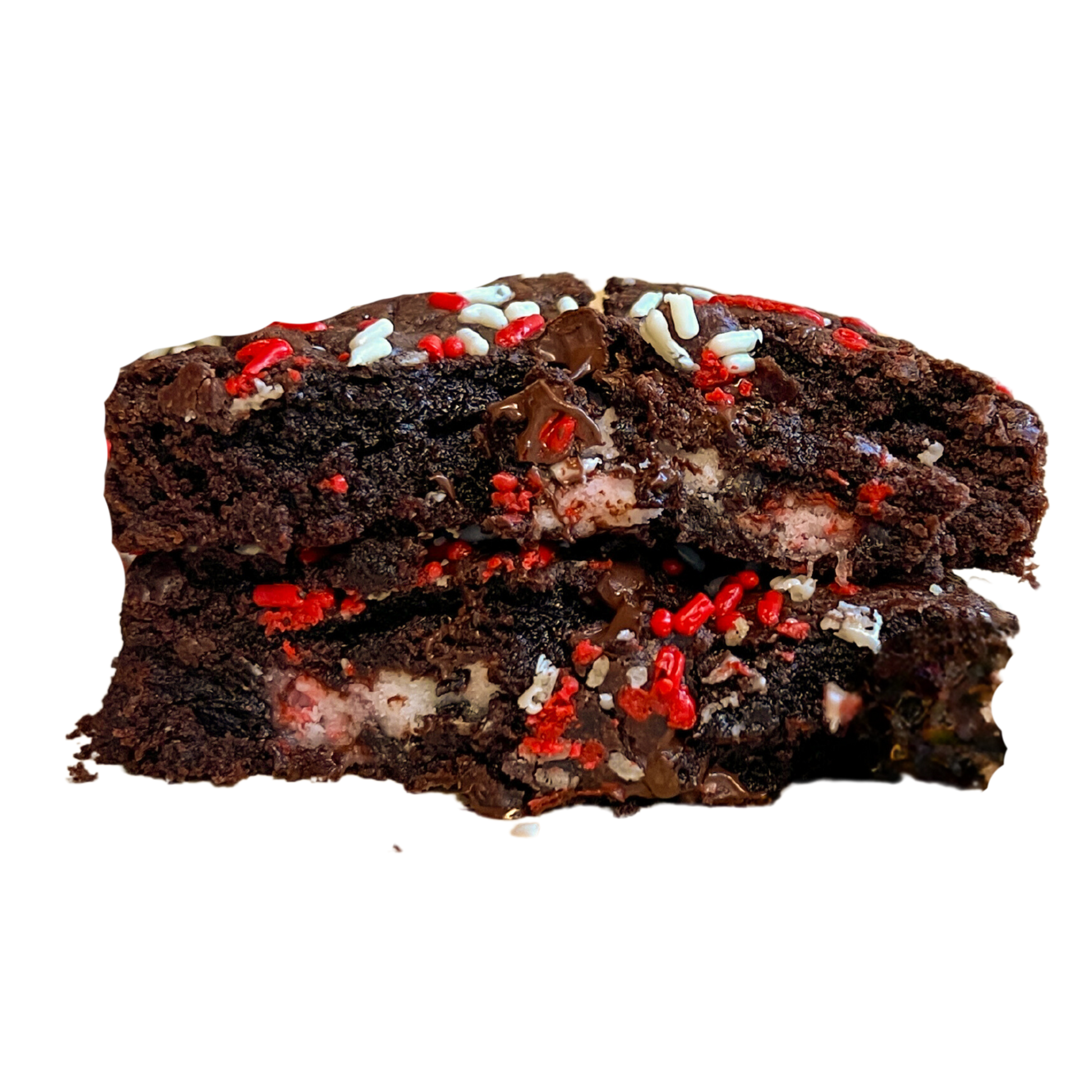 Inside out cookie peppermint stuffed chocolate brownie cookie