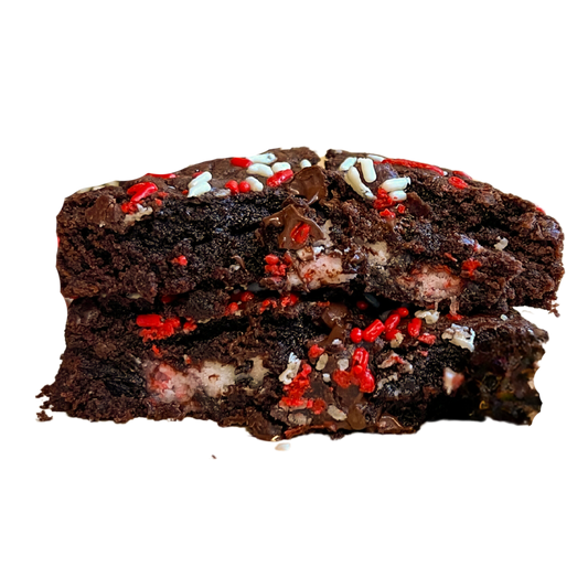 Inside out cookie peppermint stuffed chocolate brownie cookie