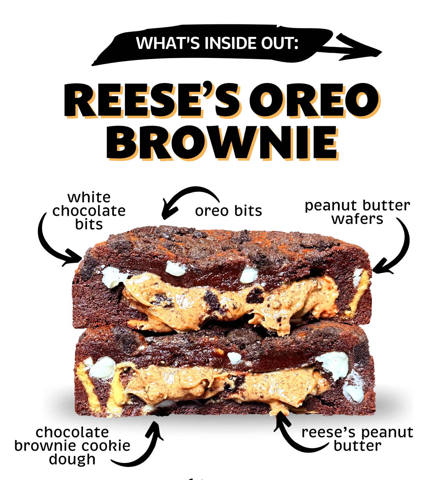inside out stuffed cookies reese's oreo brownie 