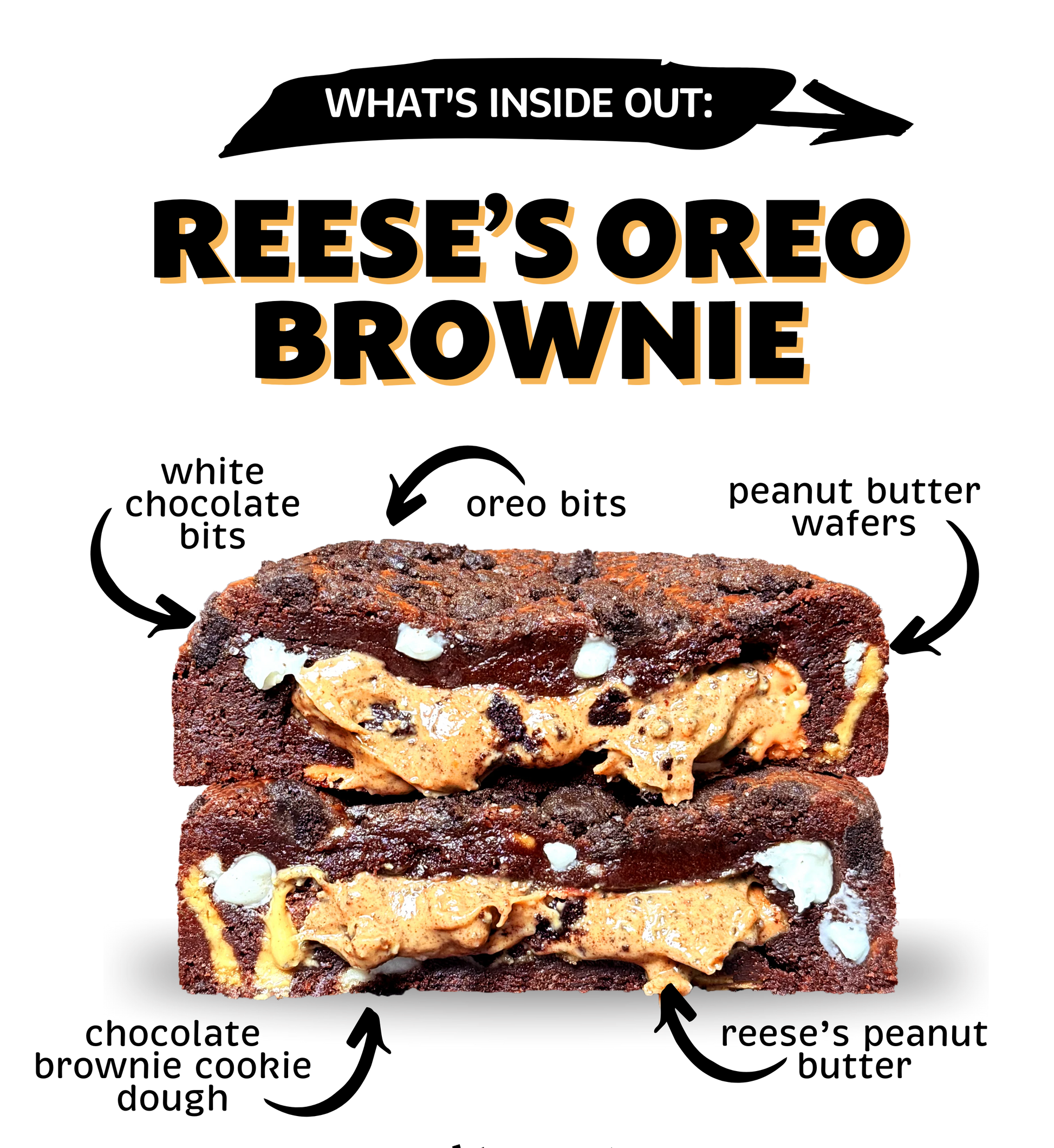 inside out stuffed cookies reese's oreo brownie 