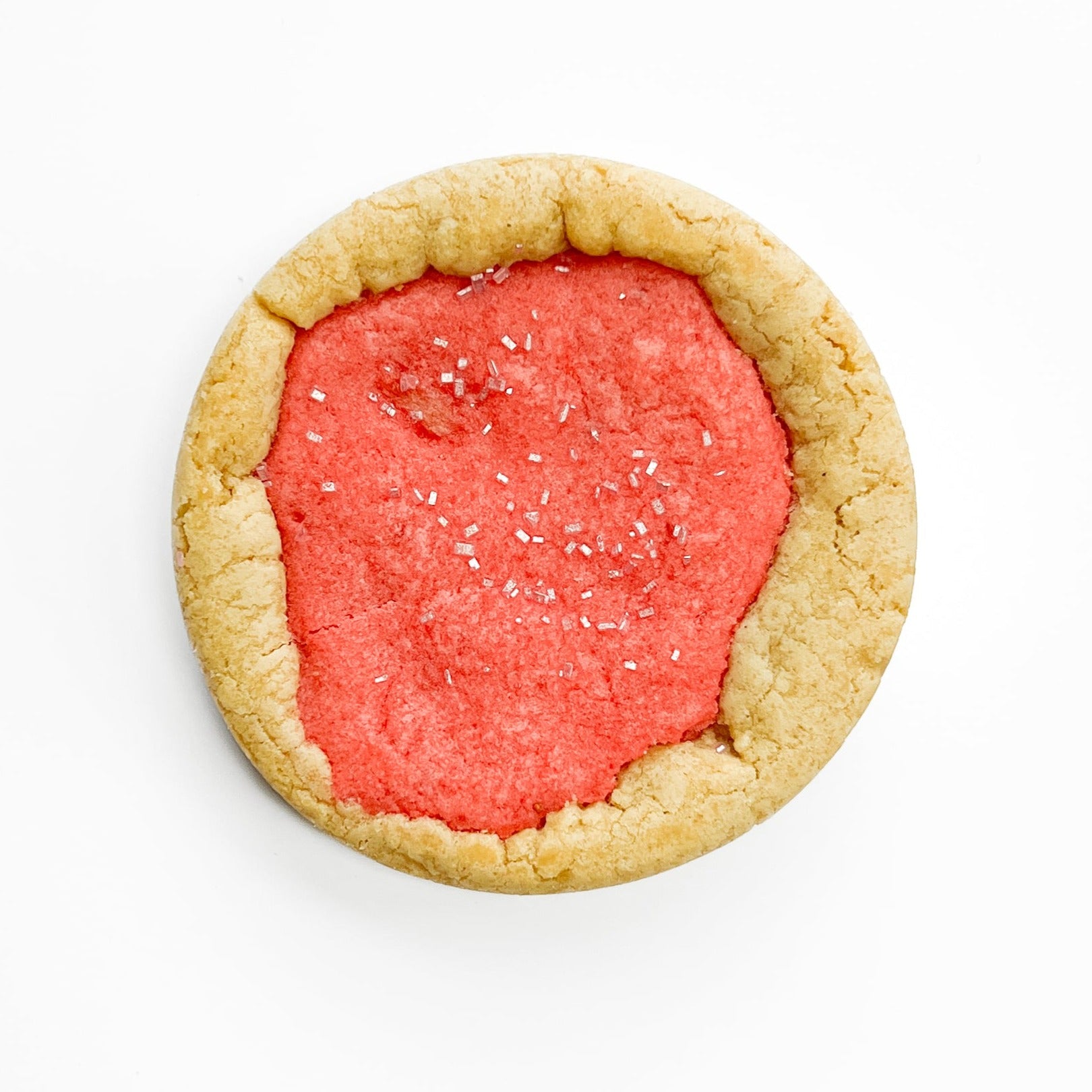 Strawberry tart stuffed cookie from above